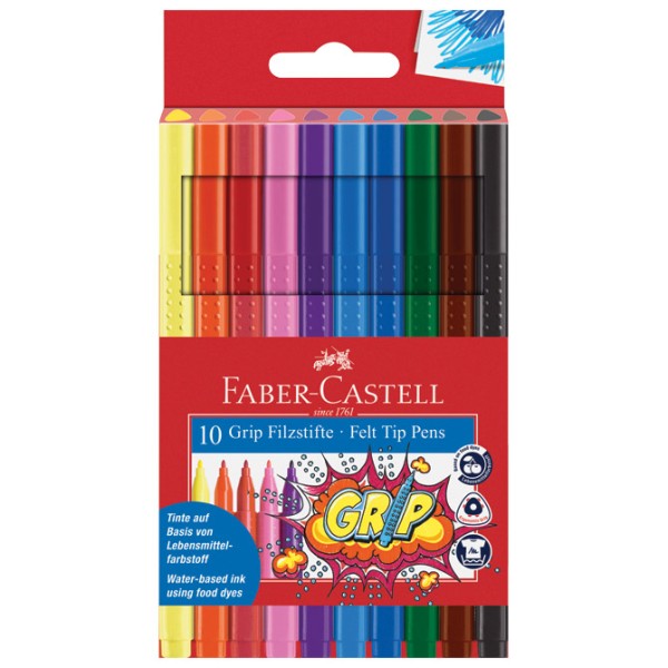 Flomaster školski 10boja Grip Faber-Castell