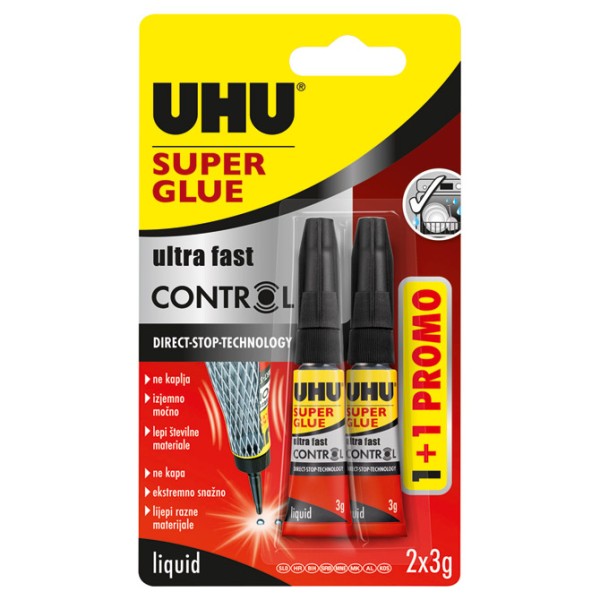 Ljepilo trenutačno 3g+1gratis Super glue(cianoakrilat) UHU