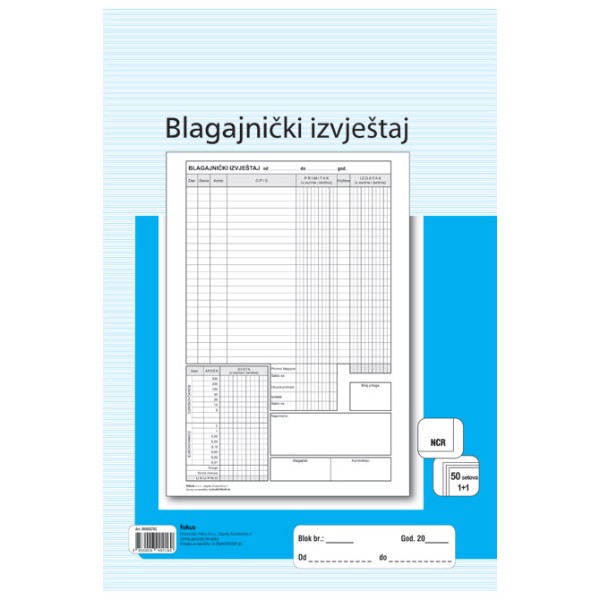 Obrazac A-28a/NCR/EUR blagajnički izvještaj A4