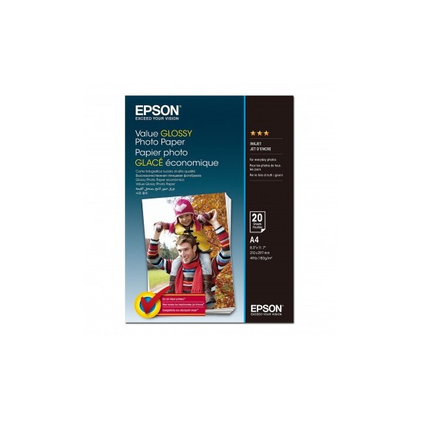 Papir Epson S400037 value glossy photo paper 10x15 183g 20L AK_POT