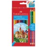 Boje drvene 12boja Faber Castell 110312 blister+3boje drvene obostrane i GRATIS Å¡iljilo