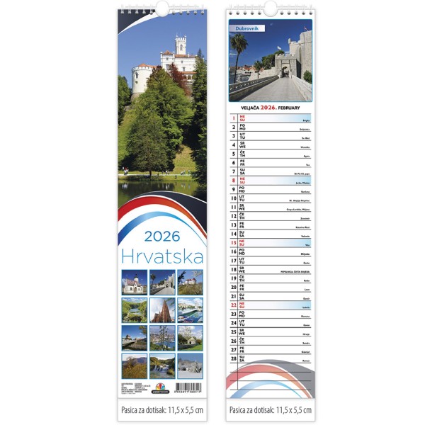 Kalendar HRVATSKA 13L dugi 11×48+5,5