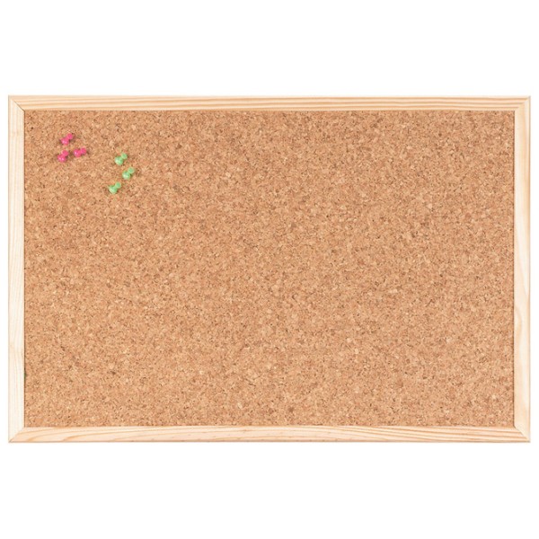 Ploča pluto 90x60 cm jednostrana drveni okvir