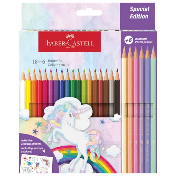 Boje drvene 18boja +6boja drvenih pastel Unicorn Faber Castell